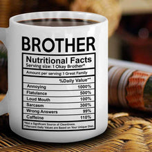 Load image into Gallery viewer, Brother Nutritional Facts Mug