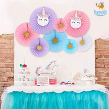 Load image into Gallery viewer, DIY Unicorn Paper Fans - Set of 8 Fans