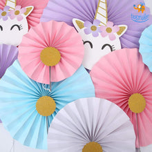 Load image into Gallery viewer, DIY Unicorn Paper Fans - Set of 8 Fans