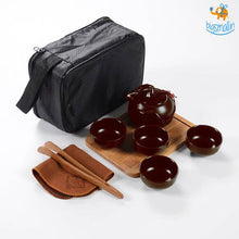 Load image into Gallery viewer, Portable Japanese Tea Set With Wooden Tray
