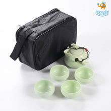 Load image into Gallery viewer, Portable Japanese Tea Set With Wooden Tray