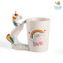 Load image into Gallery viewer, Rainbow Mug with 3D Unicorn Handle