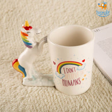 Load image into Gallery viewer, Rainbow Mug with 3D Unicorn Handle