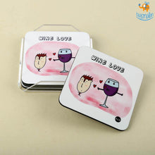 Load image into Gallery viewer, Wine Love Coasters (With Holder) - Set of 4