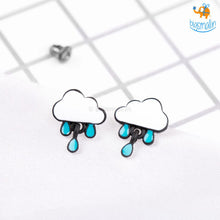 Load image into Gallery viewer, Cloudy Drops of Rain Studs
