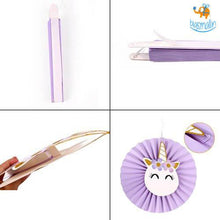 Load image into Gallery viewer, DIY Unicorn Paper Fans - Set of 8 Fans

