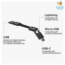 Load image into Gallery viewer, 3 in 1 Key Ring Size Charging Cable
