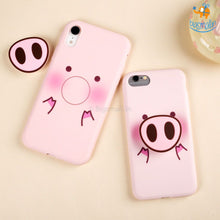 Load image into Gallery viewer, Piggy Phone Iphone Cover with Pop Socket
