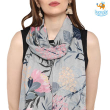 Load image into Gallery viewer, Shades of Grey Floral Modal Scarf

