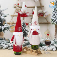Load image into Gallery viewer, Santa Claus Felt Wine Bottle Covers - Set of 2
