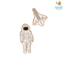 Load image into Gallery viewer, Spaceman Metallic Lapel Pins - Set of 2
