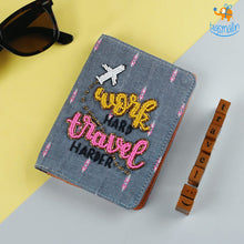 Load image into Gallery viewer, Travel Harder Beaded Passport Cover
