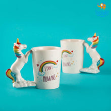 Load image into Gallery viewer, Rainbow Mug with 3D Unicorn Handle
