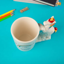 Load image into Gallery viewer, Rainbow Mug with 3D Unicorn Handle
