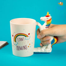 Load image into Gallery viewer, Rainbow Mug with 3D Unicorn Handle
