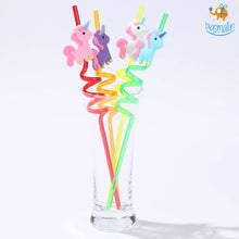 Load image into Gallery viewer, Unicorn Spiral Straw - Set of 4
